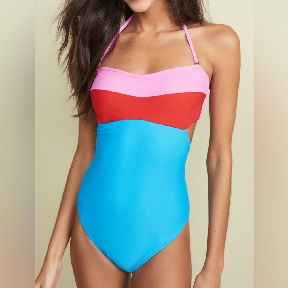 Diane Von Furstenberg DVF Christye One Piece Candy Red/Bubblegum/Patio Swimsuit - Picture 2 of 10